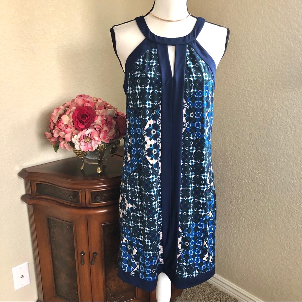 BCBGMax Cleopatra Neckline Sleeveless Shift Dress